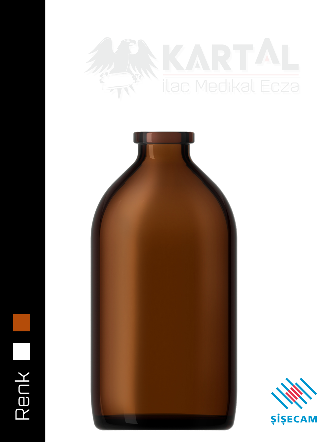 702110 ŞişeCam |Bal| 100 cc Serum Şişesi