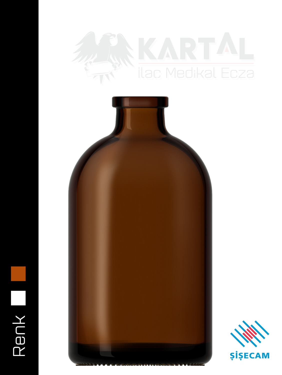 765510 ŞişeCam |Bal| 100 cc Serum Şişesi